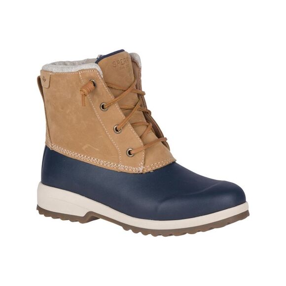 SPERRY Shoes - SPERRY Womens Brown Up Heel Pull-Tab Maritime Toe Block Heel Duck Boots 10 M